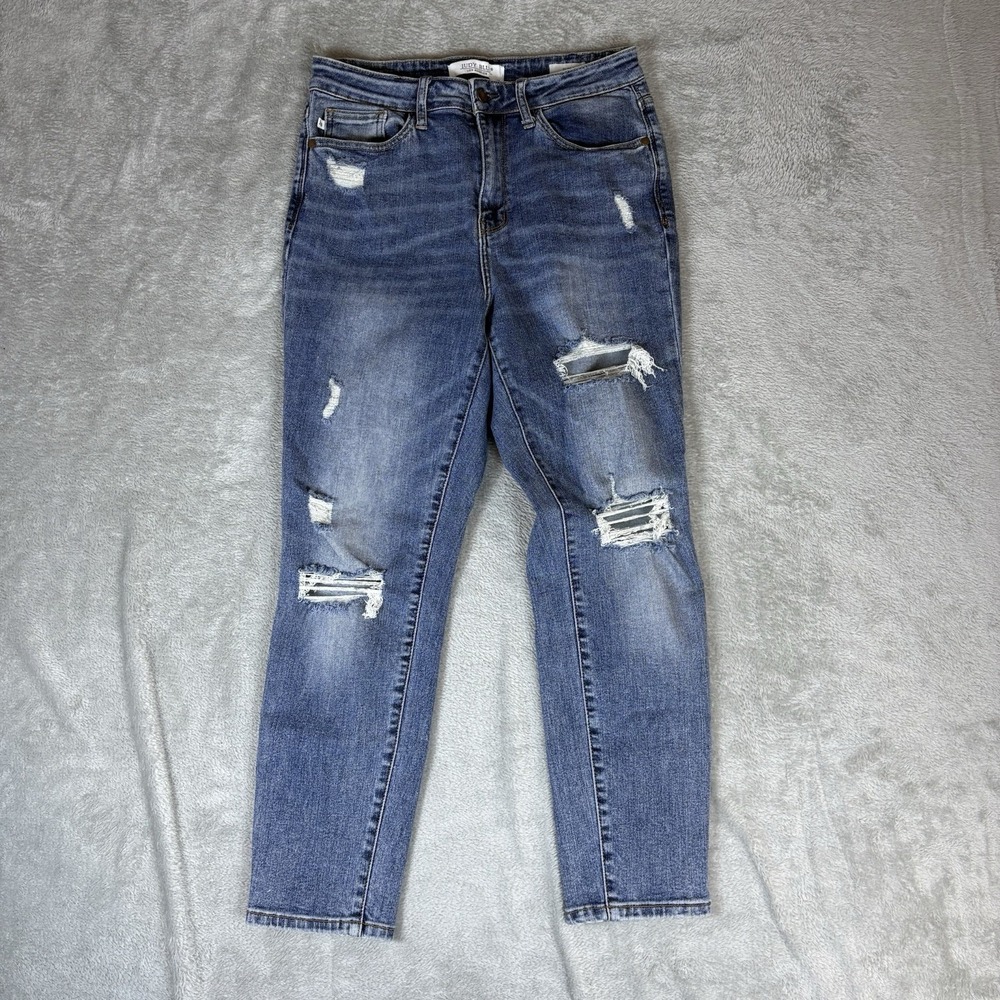 Judy Blue Slim Fit Jeans Womens 9/29‎ Blue Distressed Stretch